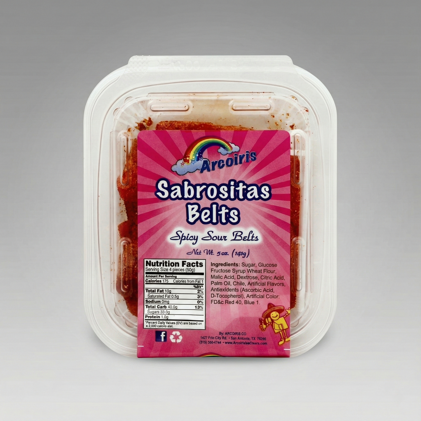 Arcoiris Sabrositas Belts Spicy&sour 5oz