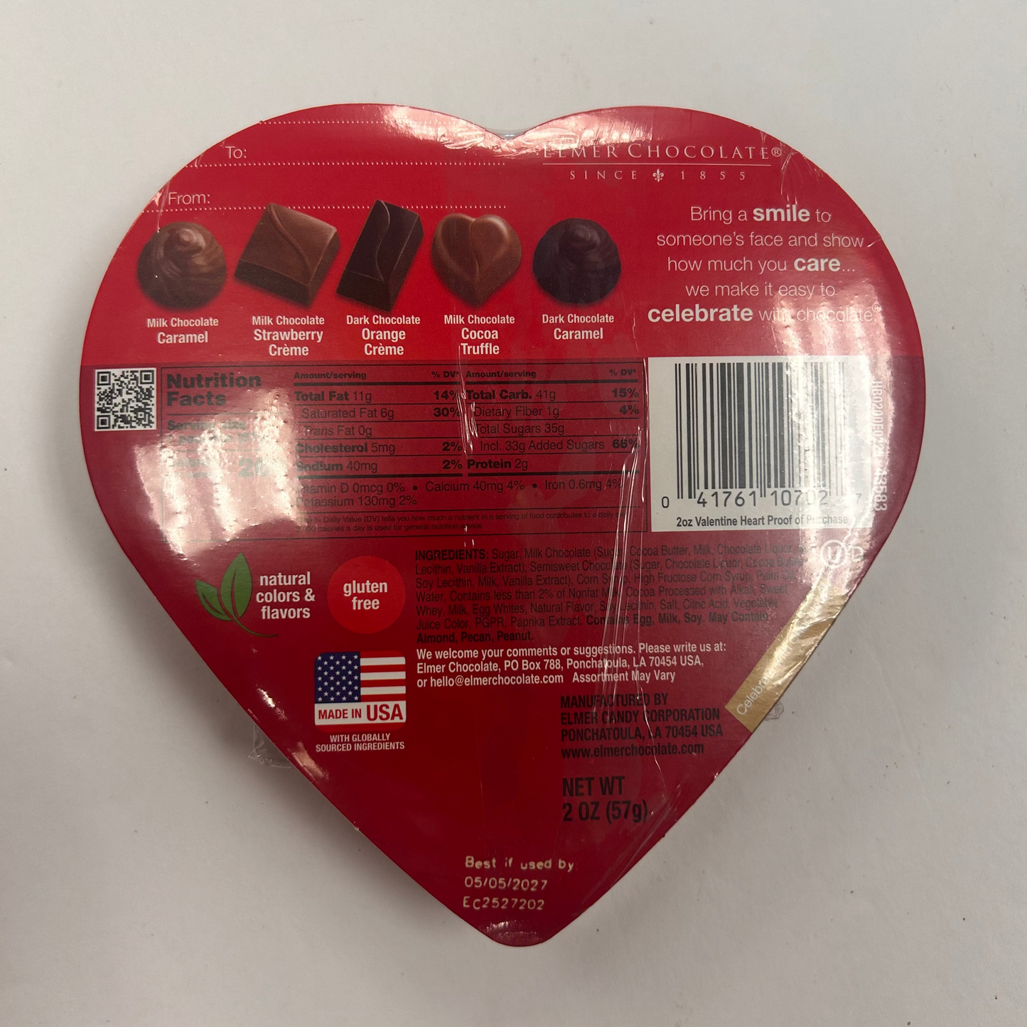 Elmers Heart Chocolate 2oz