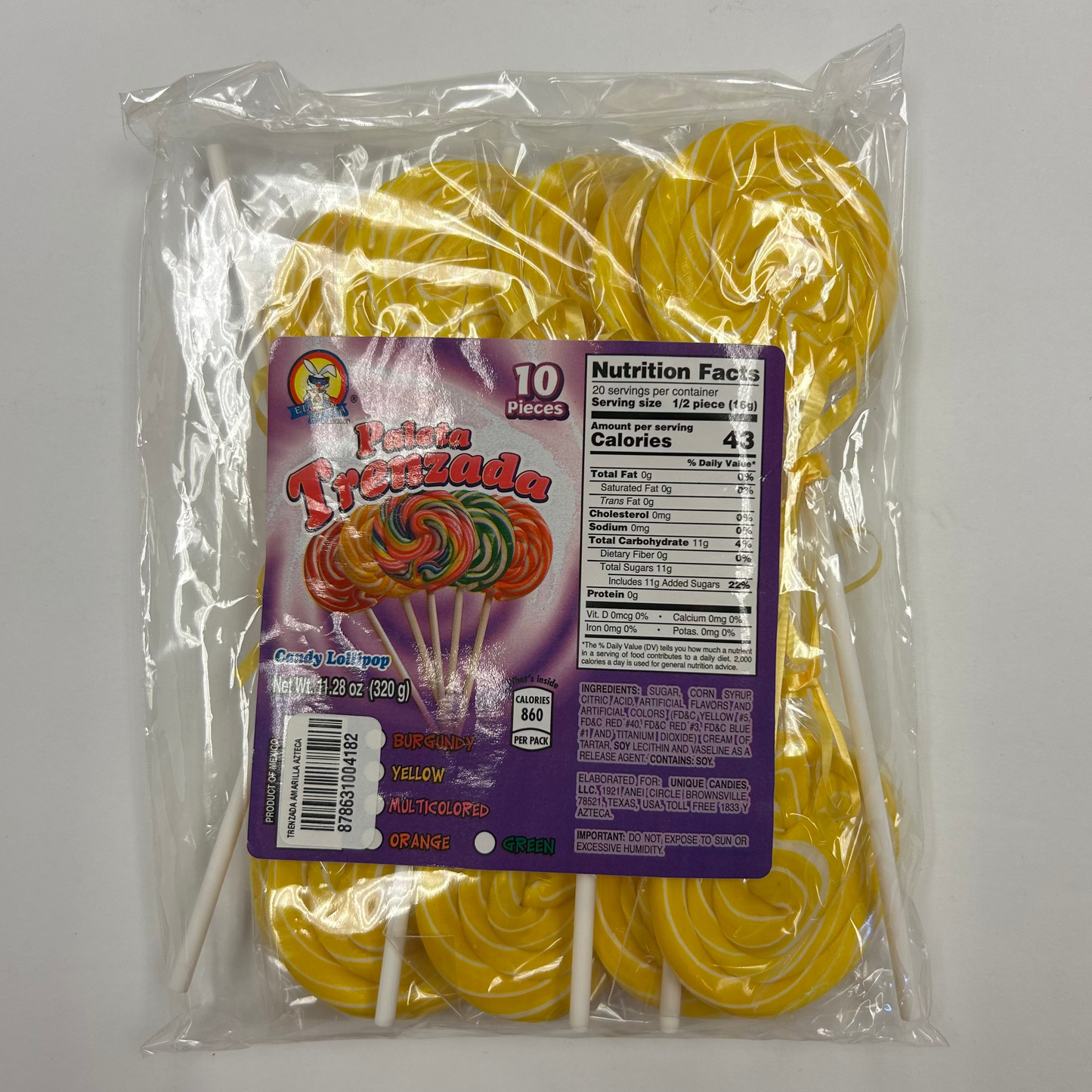 Azteca Trenzada Amarilla 10pz