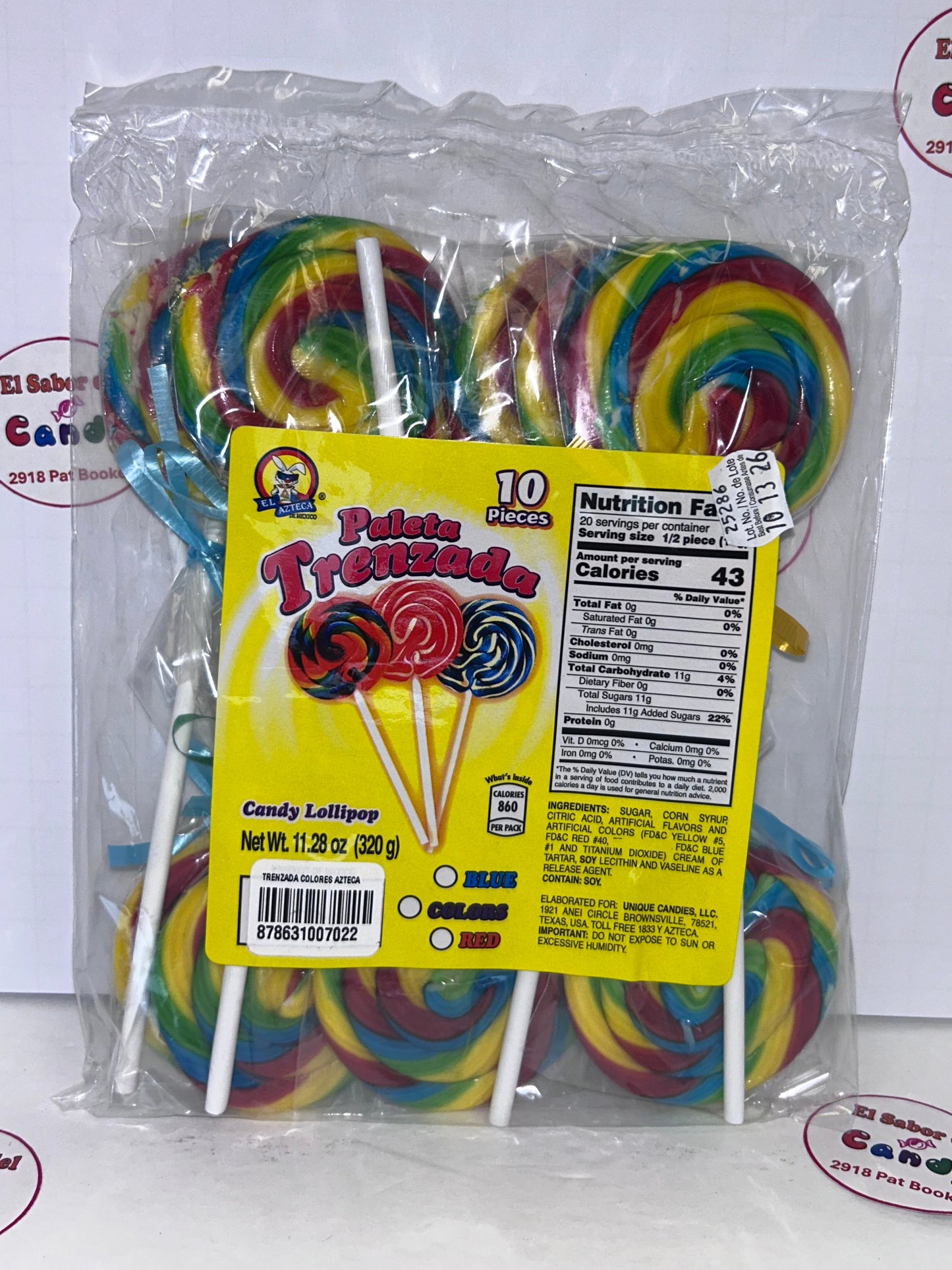 Azteca Paleta Trenzada 10pz