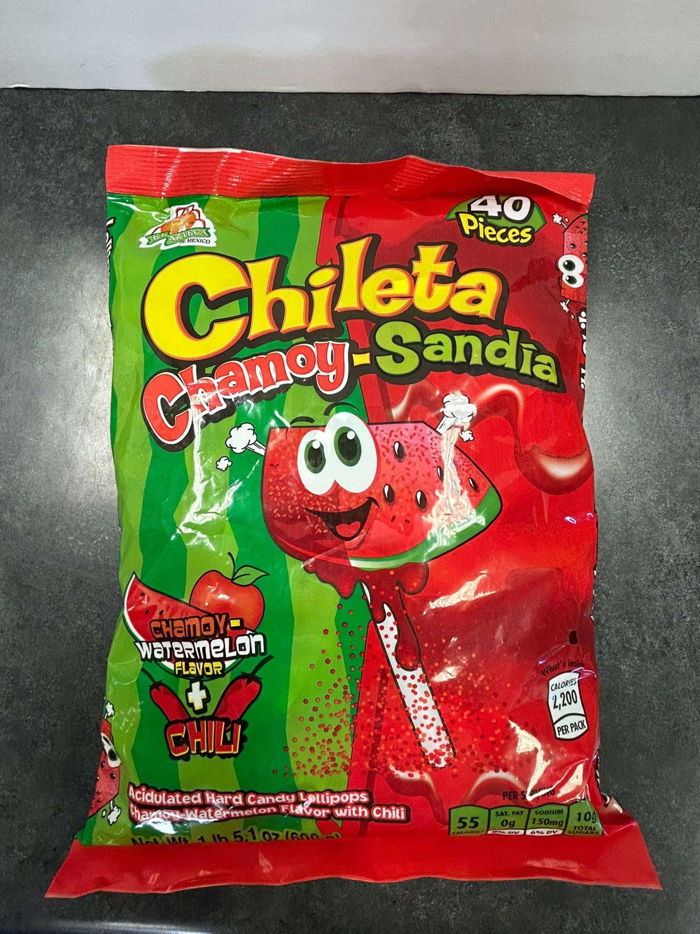 Azteca Chileta Chamoy-sandia 40pz
