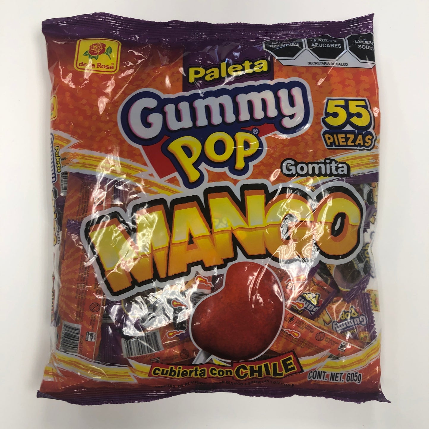 DLR Paleta Gummy Pop Mango 55 Pc.