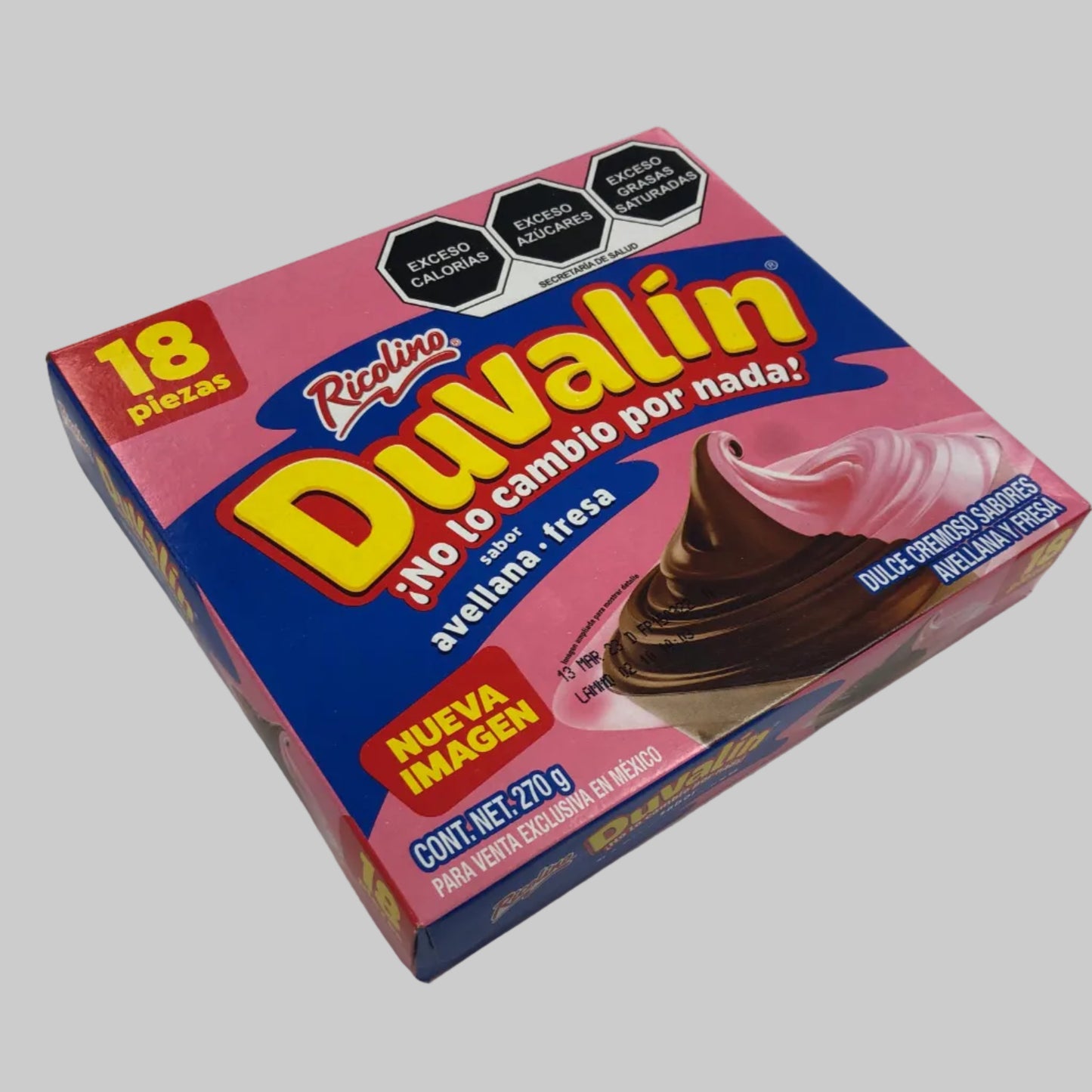 Duvalin Avellana Fresa 18 Pzas