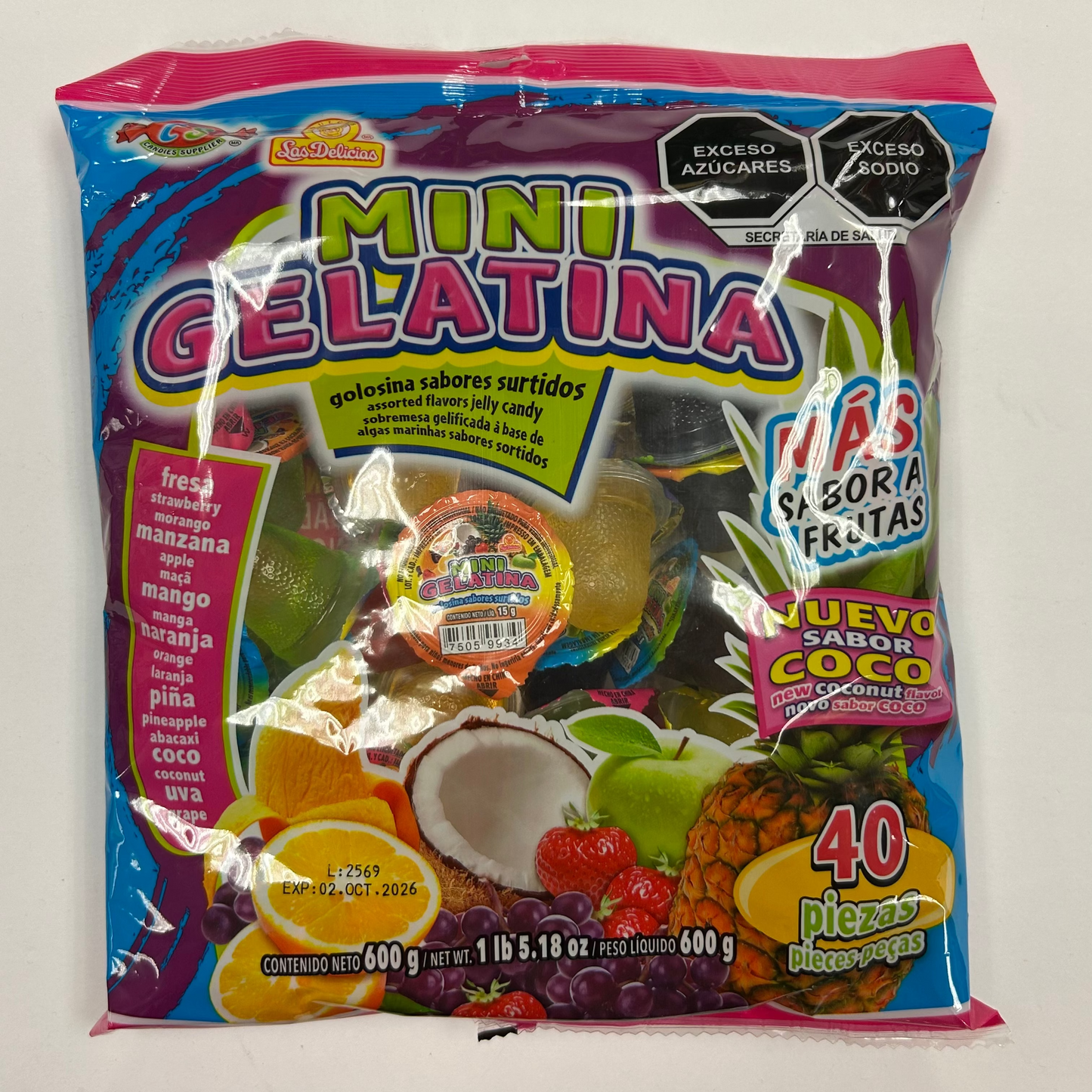 Las Delicias Mini Gelatina 40pz