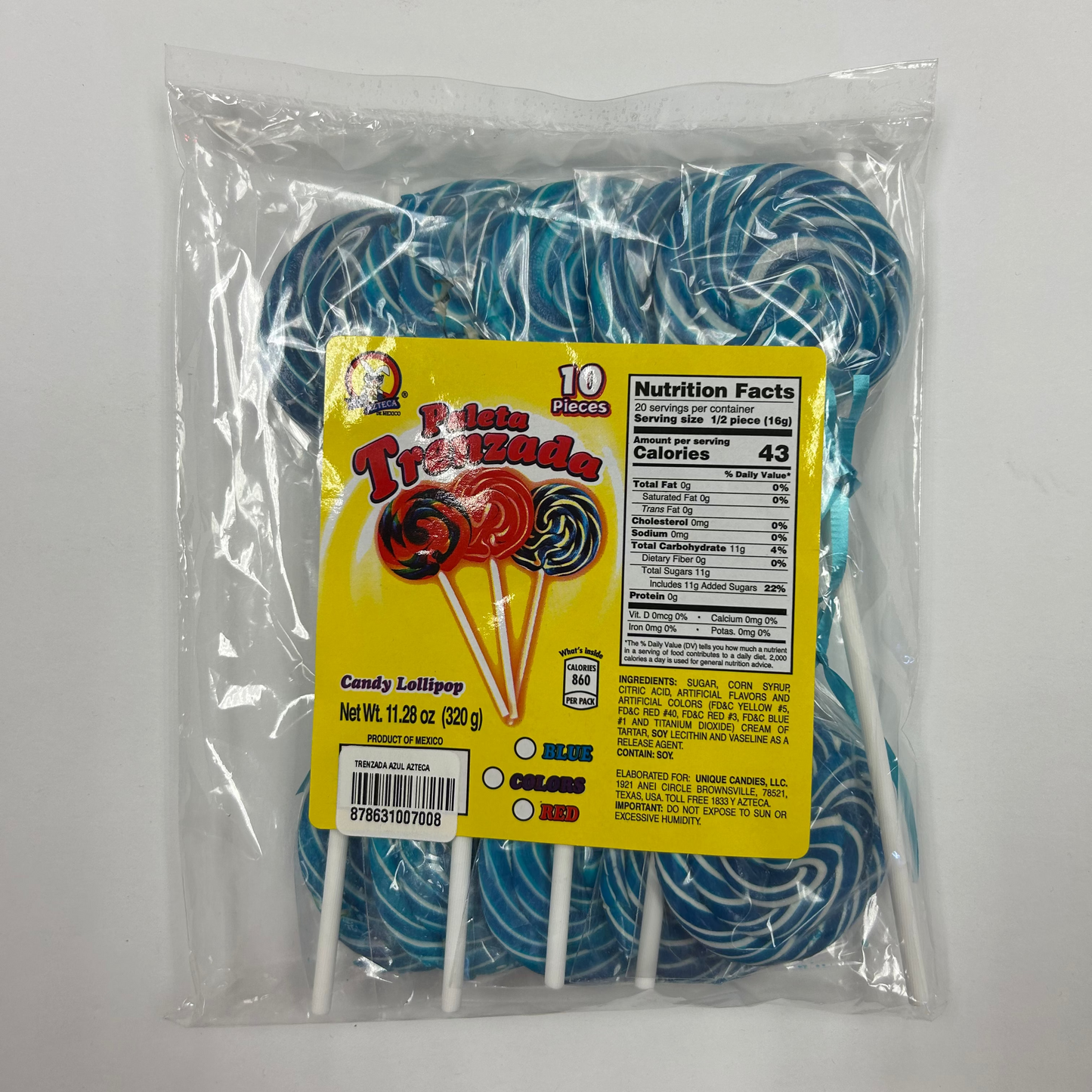Azteca Trenzada Celeste 10pz