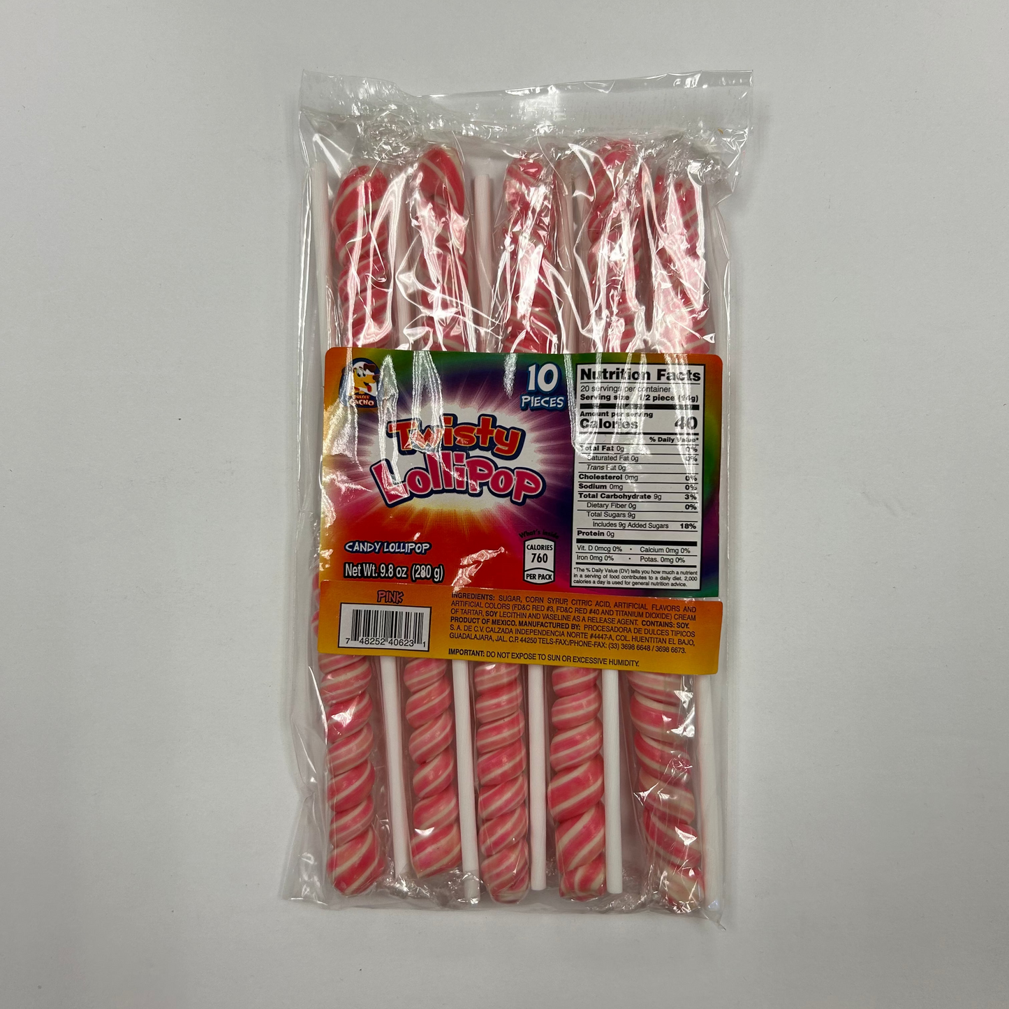Cacho Tornillo Rosa Twisty Lollipop 10pz