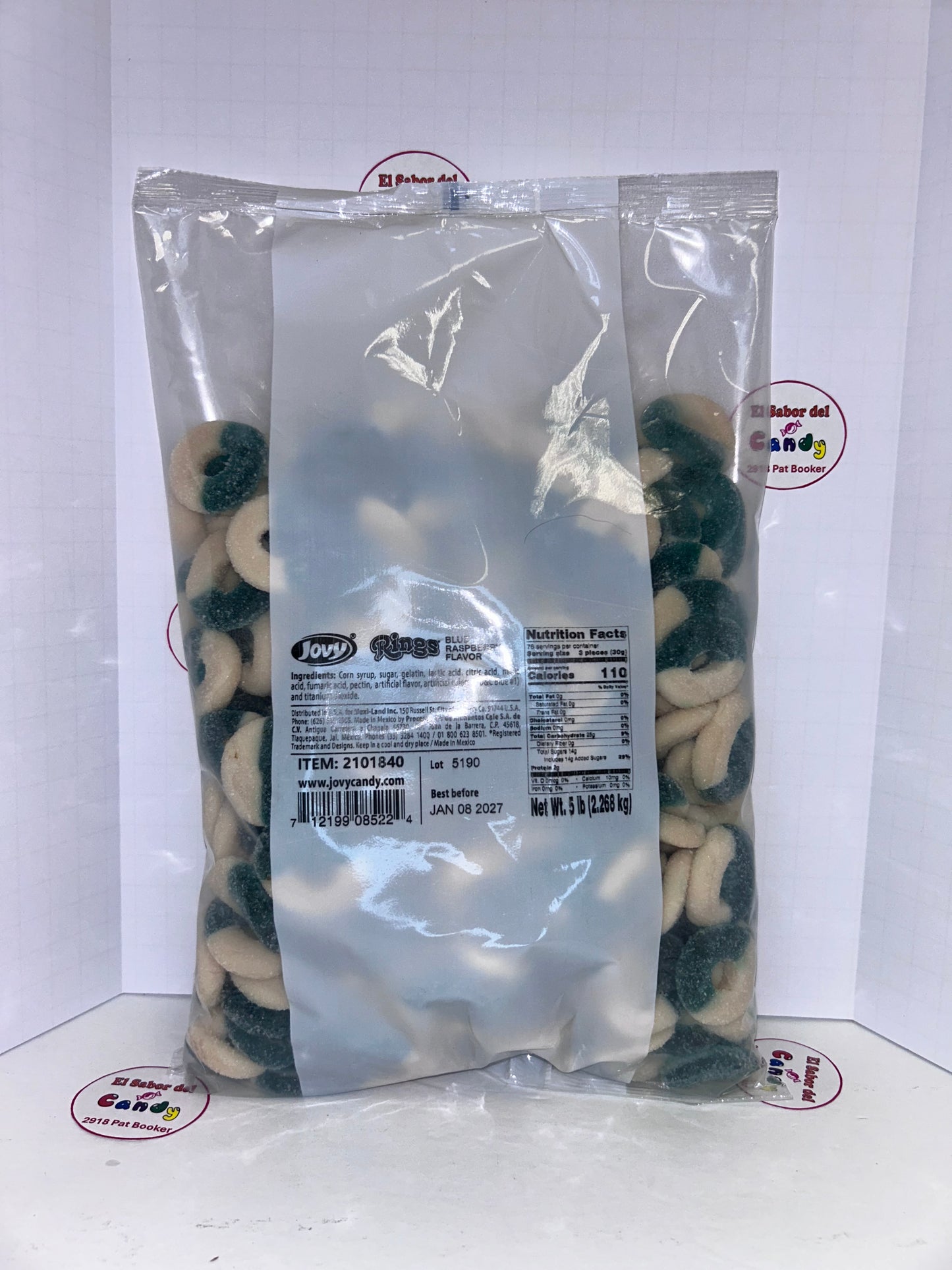 Jovy Rings BlueRaspberry Gummy 5lb